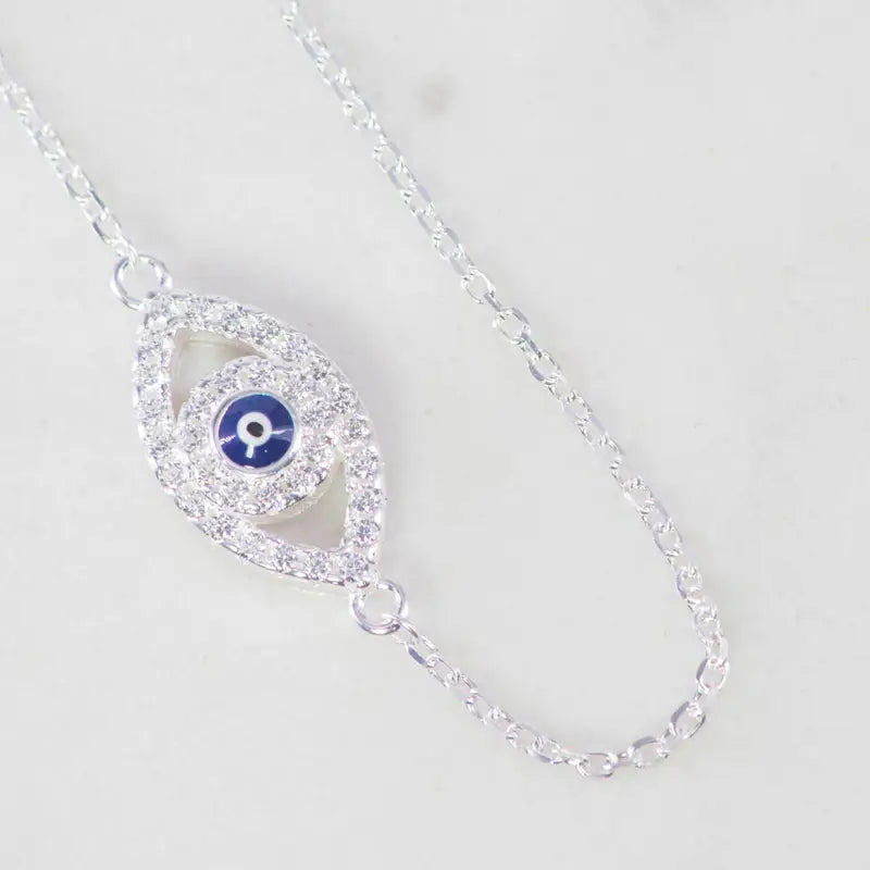 PULSERA ÓVALO CIRCONES OJO TURCO