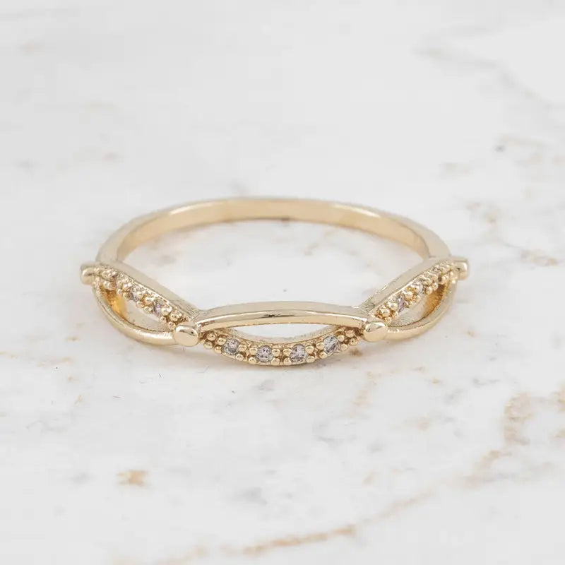 ANILLO ENTRELAZADO 1 LÍNEA CIRCONES